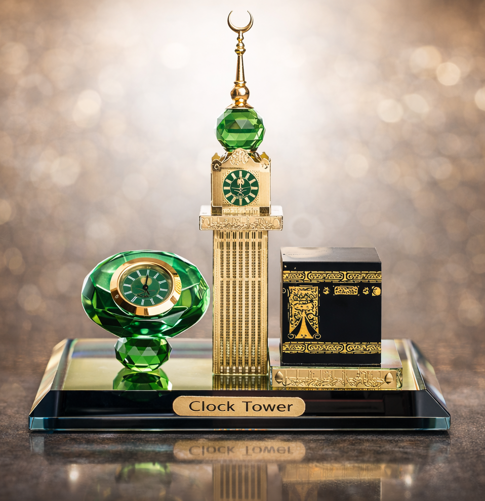 تحفة "نور الحرم" ديكور الكعبة المشرفة مع برج الساعة
